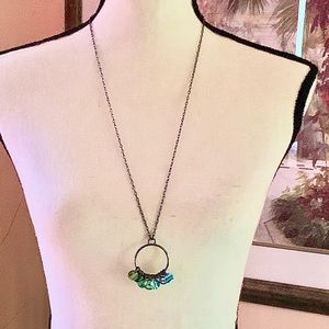 Circular Pendant Long Necklace